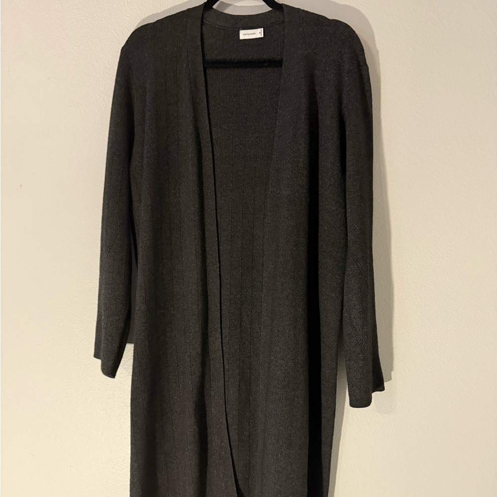 Gentle Fawn Long Grey Open Cardigan Lightweight - Picture 3 of 4